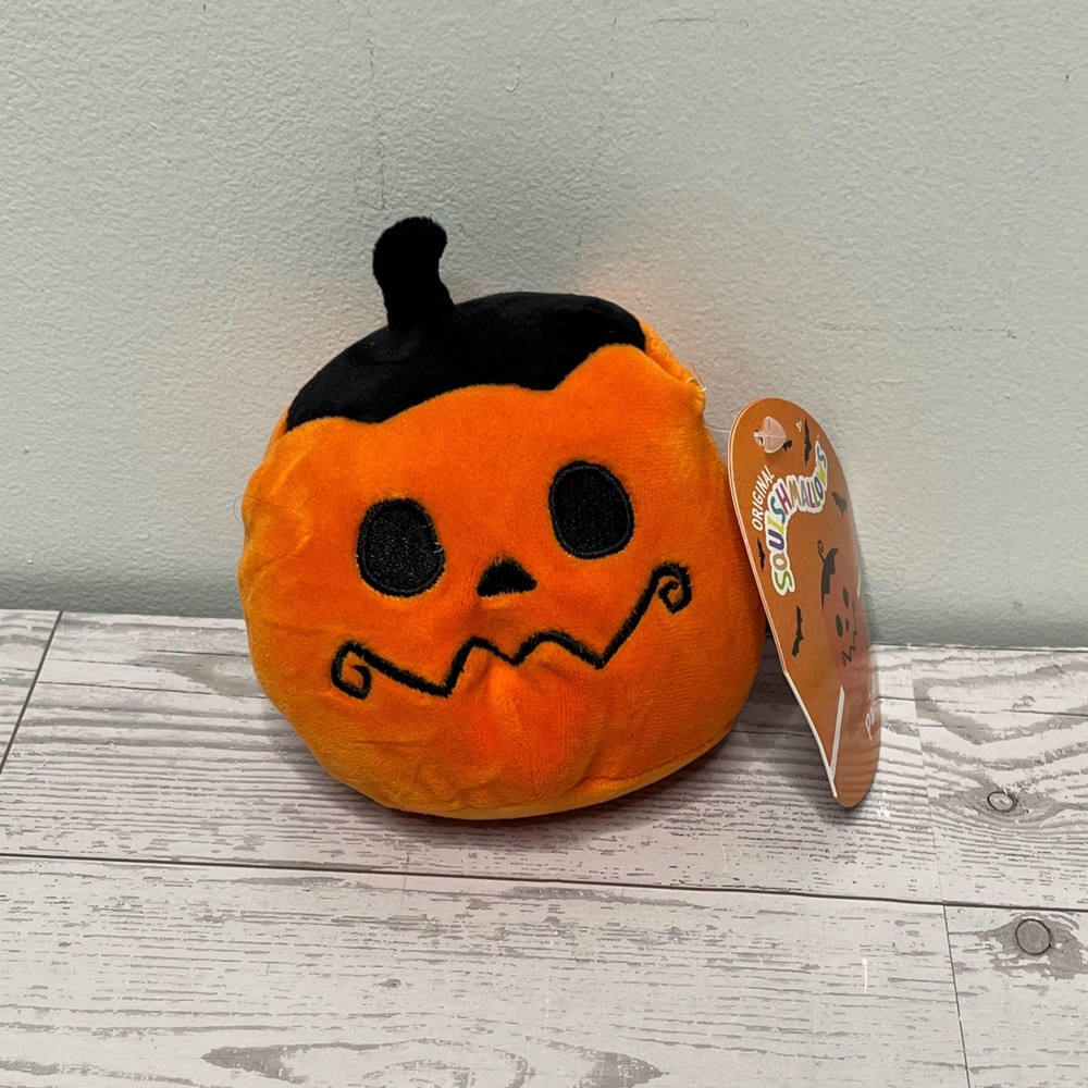 Squishmallows Paige the Pumpkin Halloween Plush 4.5 Inch Orange Jack-O-Lantern